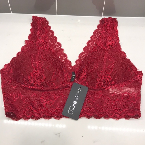 NWT🌹ONLY Chloe Raspberry❤️Red Lace Bra - Picture 2 of 4